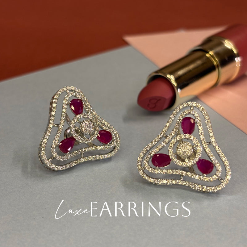 Ruby 925 Sterling Silver Earrings